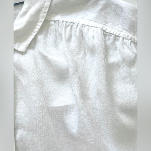 J. Crew Relaxed Fit Irish Linen Shirt, White Small - Picture 7 of 8